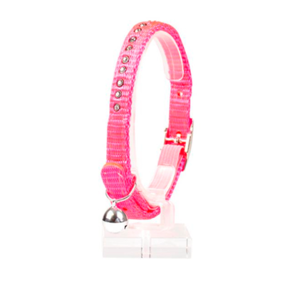 Duvo+ ошейник для кошек нейлоновый "стразы", розовый, 20-30см/10мм