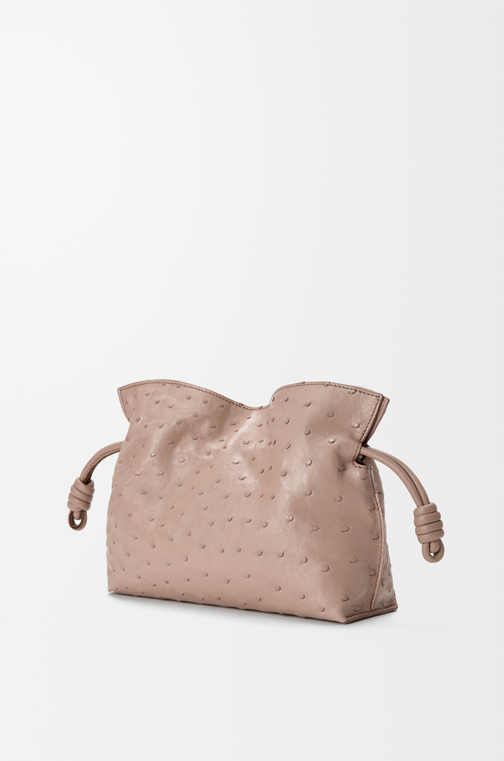 Loewe Мини-клатч Flamenco из страусиной кожи, серо-коричневый