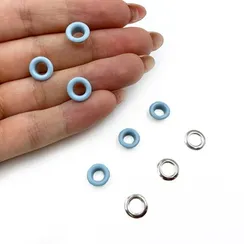 Люверсы металлические 5мм голубые (цветная эмаль), Греция