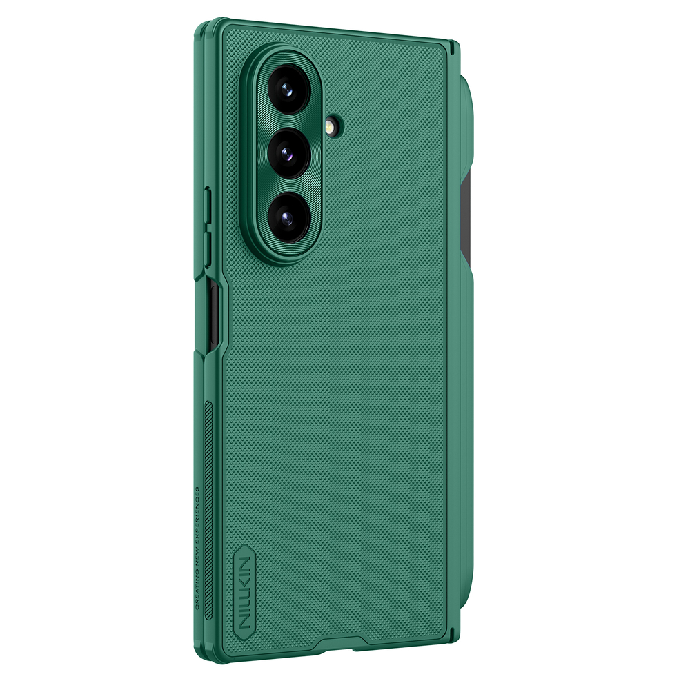Чехол зеленого цвета (Dark Green) с MagSafe и держателем для S Pen от Nillkin для Samsung Galaxy Z Fold 7, серия Super Frosted Shield Fold Magnetic