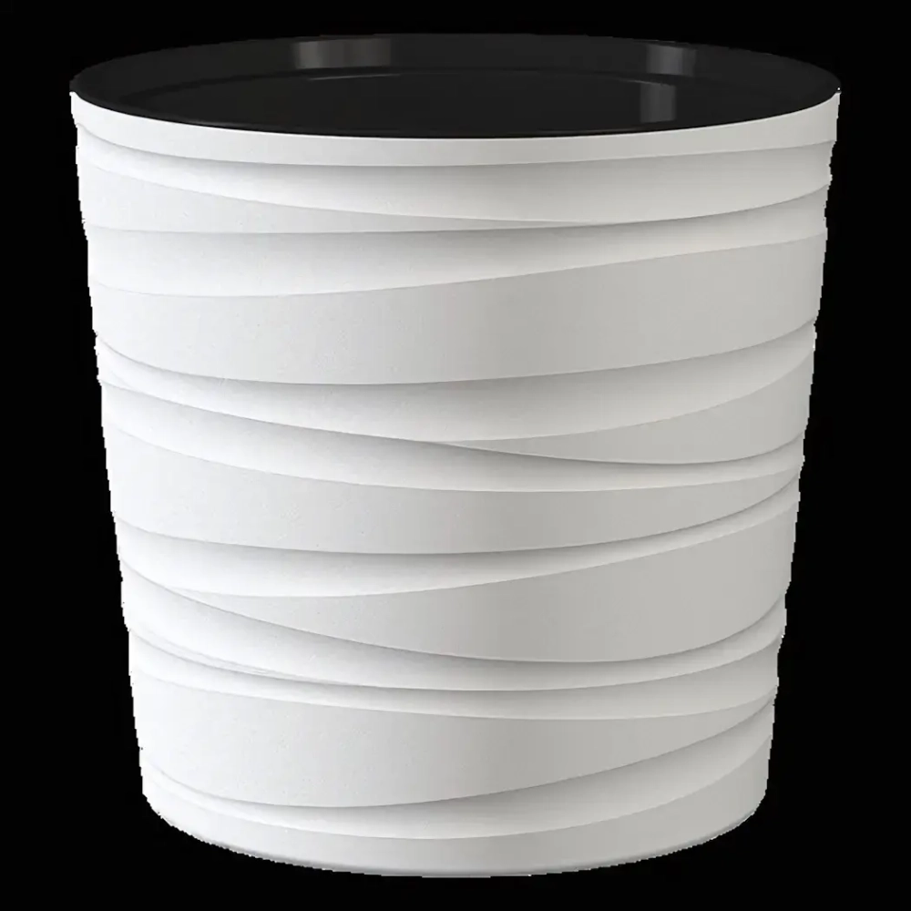 Кашпо для цветов пластиковое 8л d-26см «Модерн Мини» Белый