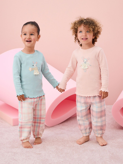 Пижама для девочки Next 192-178, 2 шт., Розовый, Голубой
