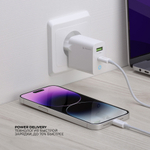Сетевое зарядное устройство Wall Charger USB-C + USB-A, 20Вт ,PD, QC, белый