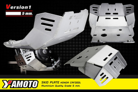 Yamoto Skid Plate for Honda CRF300L (2021-UP). Aluminium, 5mm. Silver