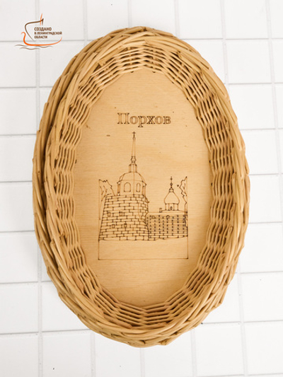 Тарелка плетеная из лозы овальная 23х15 см Порхов