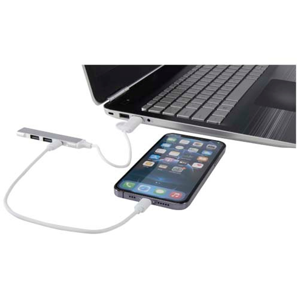 Alkaid 4-портовый концентратор USB-A и Type-C из переработанного алюминия с двумя входами