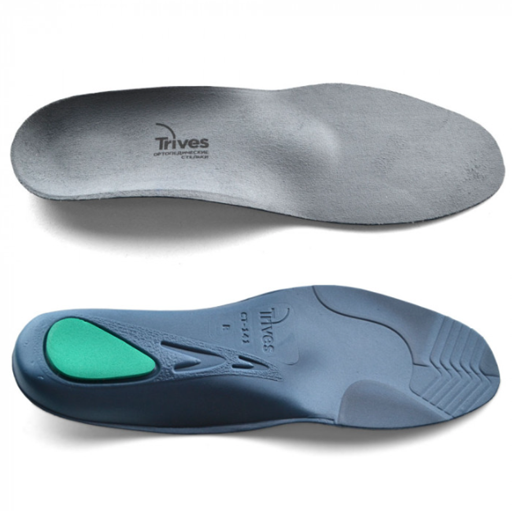 Стельки ортопедические разгружающие с пяточным аммортизатором и пяточным бортиком СТ-141.1, Тривес