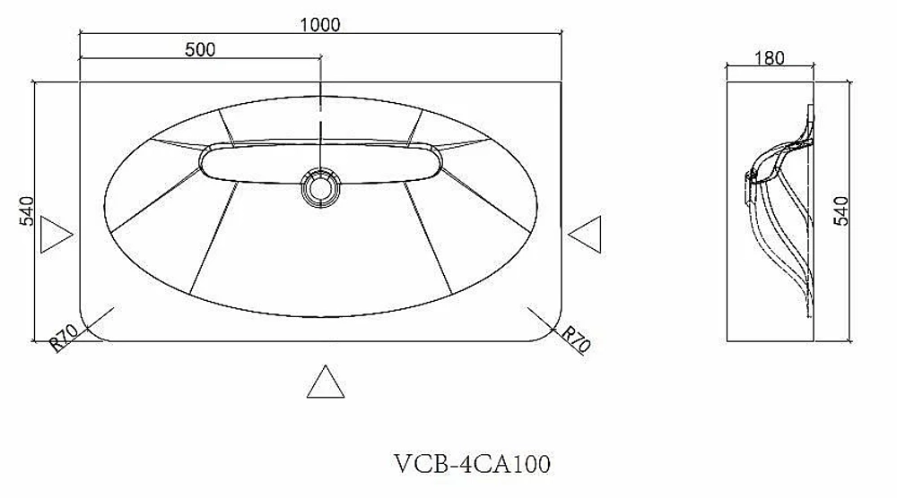 Раковина Vincea Caprise VCB-4CA100MWG белый матовый/серый матовый