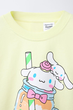 ZARA ФУТБОЛКА С ПРИНТОМ CINNAMOROLL © SANRIO, ЛАЙМОВЫЙ