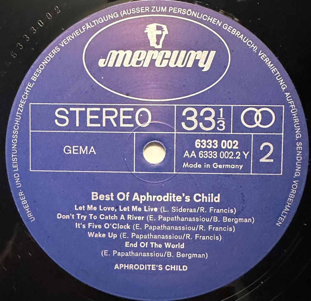 Aphrodite's Child - Best Of Aphrodite's Child (Германия 1971г.)