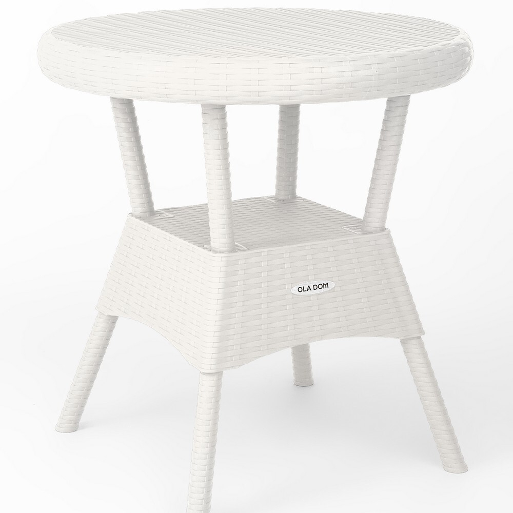 Набор садовой мебели RATTAN стол круглый + 2 кресла, Цвет: Белый.