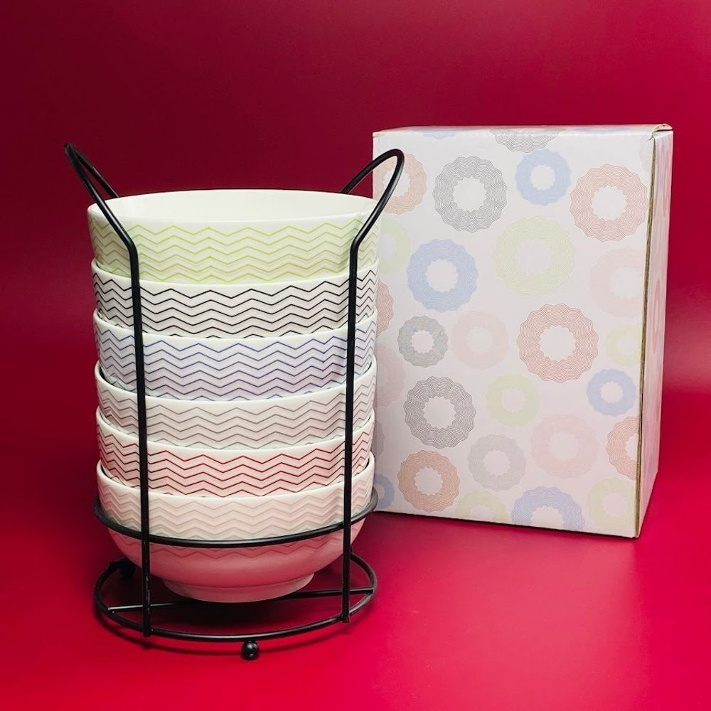 Lenardi 305-145 Набор из 6 салатников 15см на подставке в под.уп.(х6)Фарфор