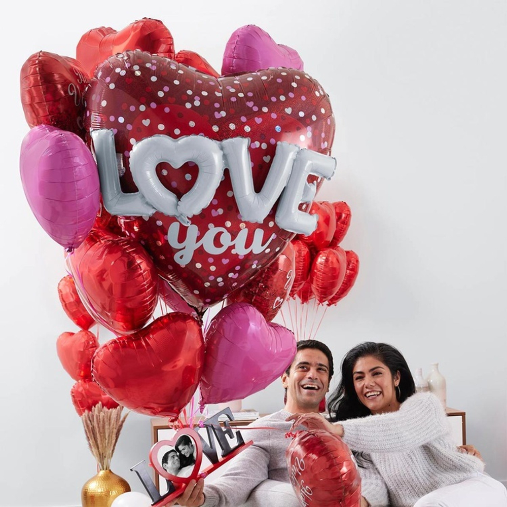 Сердце большое с 3Д словом "Love" 90 см