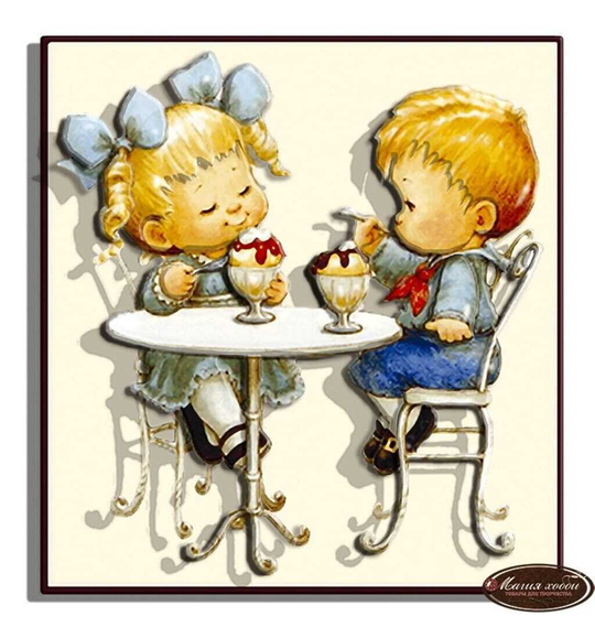 Папертоль РТ150049  "Кафе мороженое" 12*12см.