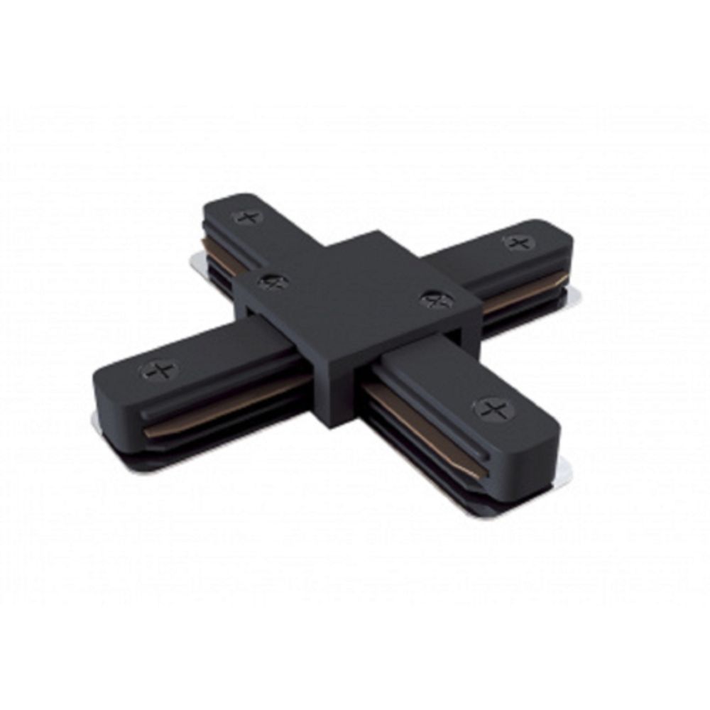 Коннектор ЭРА TR-1PA-СX-BK X-образный для однофазного шинопровода черный | Однофазный шинопровод и аксессуары