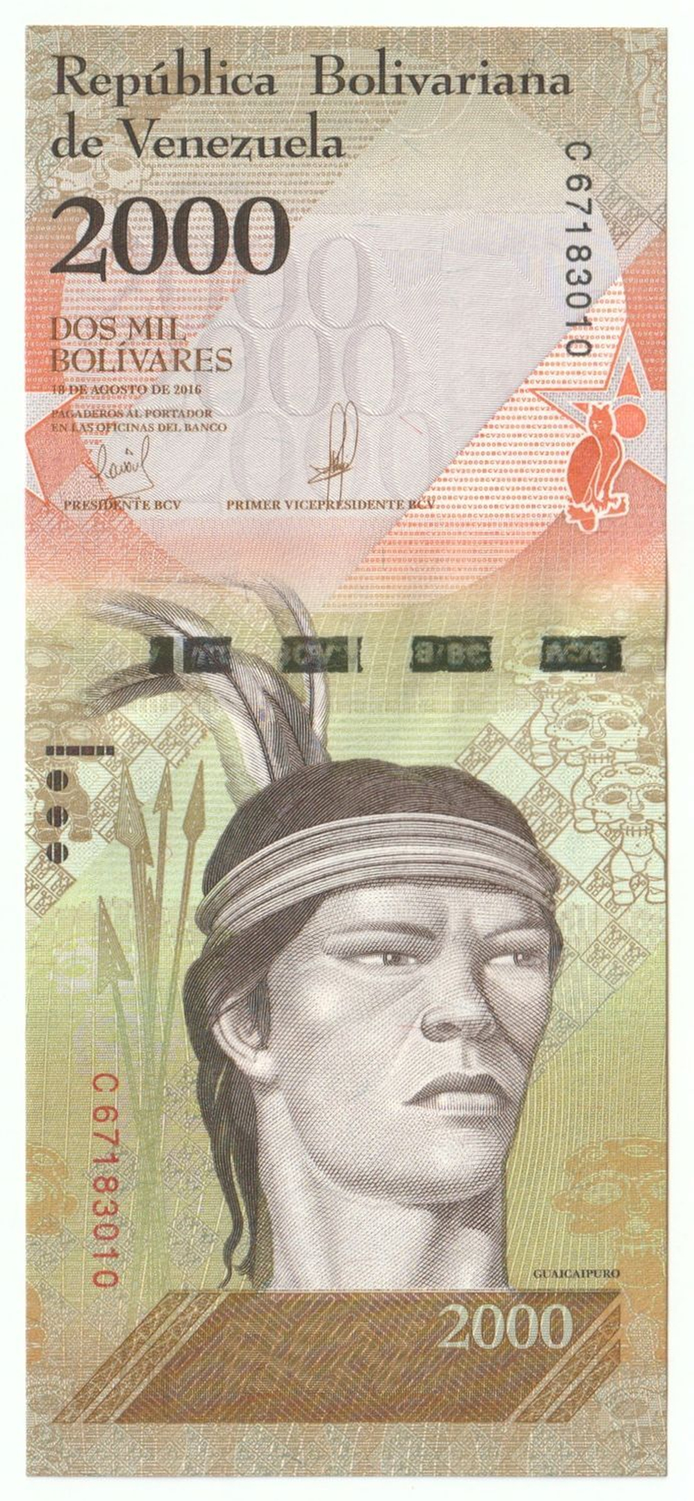 Venezuela, 2 000 Bolívares, 2016, UNC