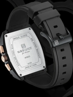 Часы наручные кварцевые NAVIFORCE на силиконовом ремешке, черный W8830-01