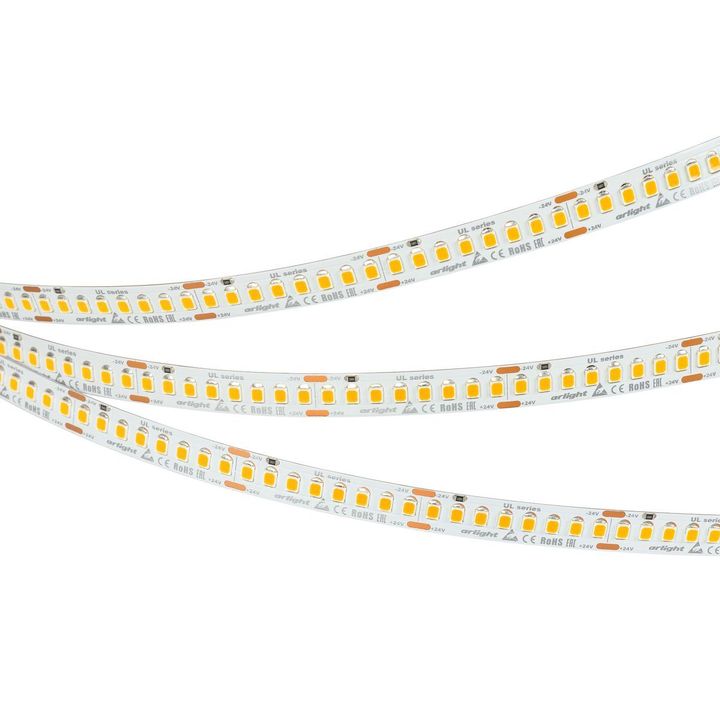 Светодиодная лента Arlight 20W/m 200Led/m 2835SMD теплый белый 5M UL-A200-10mm 24V Warm3500 037225