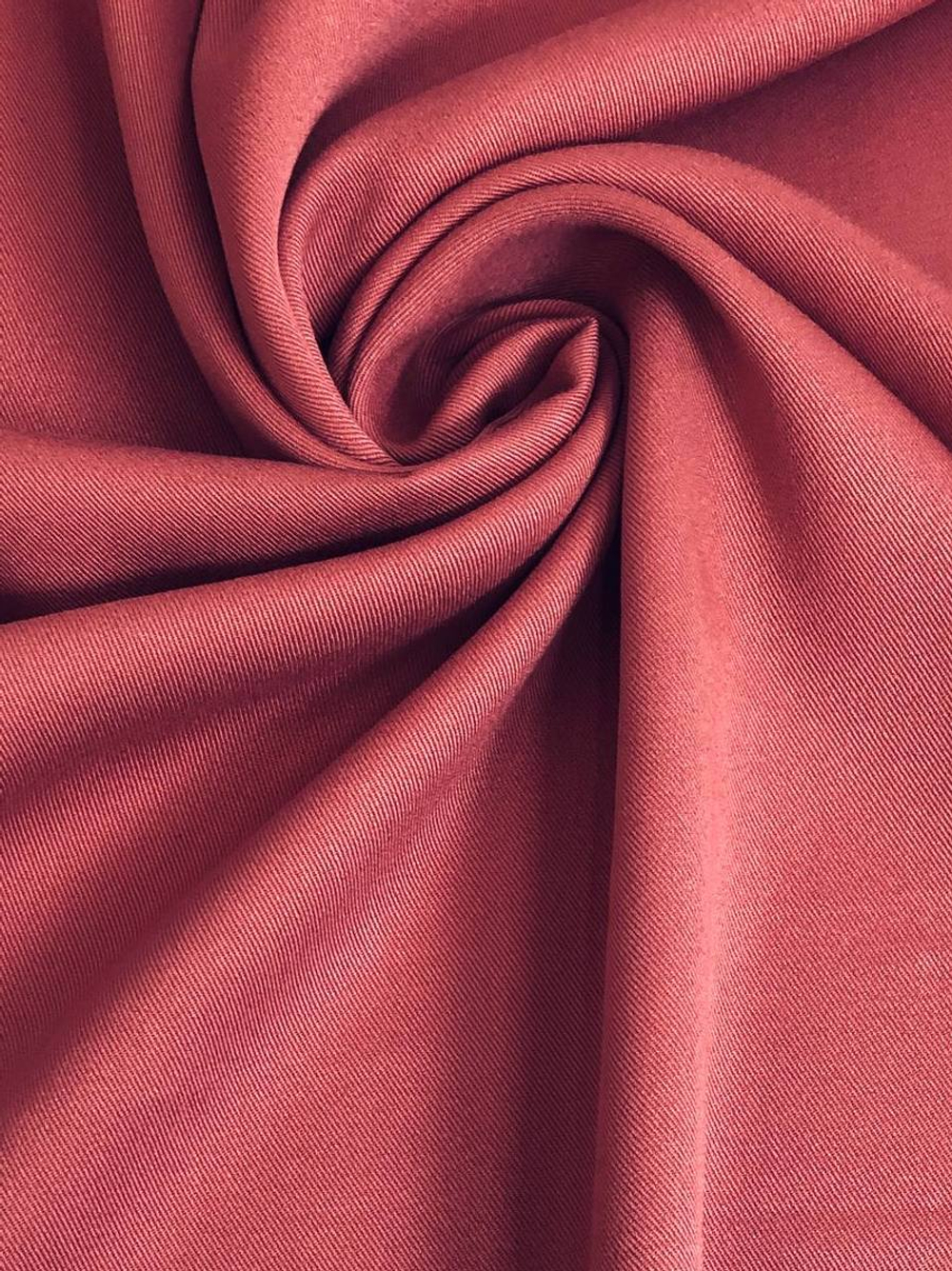 штапель твил однотонный, коралл С5