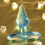 Голубая анальная втулка 6,5см с ограничителем Toyfa Basic 881304-6