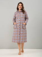 Халат Х-138/клеткабеж-бирюза