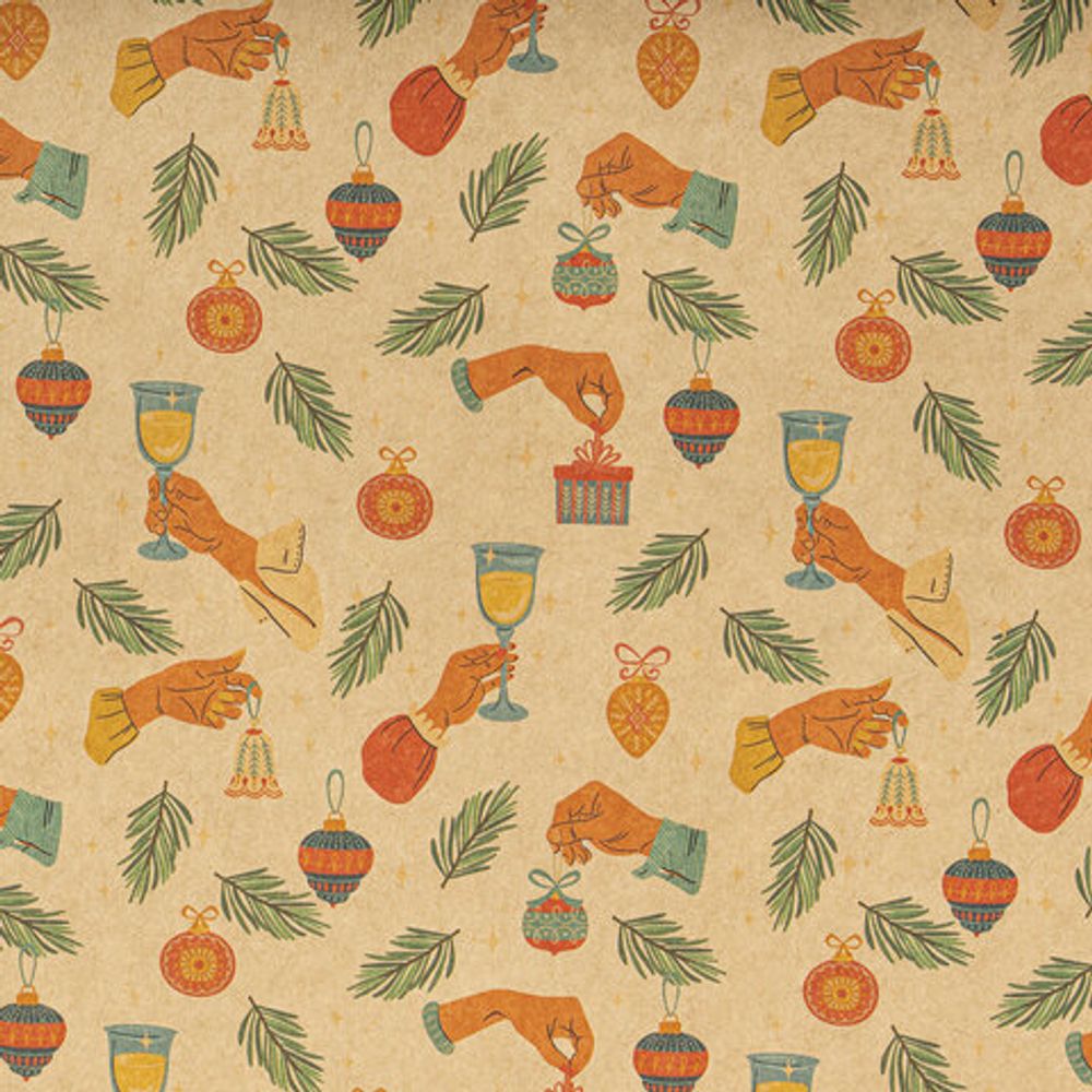Бумага упаковочная новогодняя "Christmas Kraft", 70х100 см, 10 дизайнов ассорти, ЗОЛОТАЯ СКАЗКА, 592053, 1шт