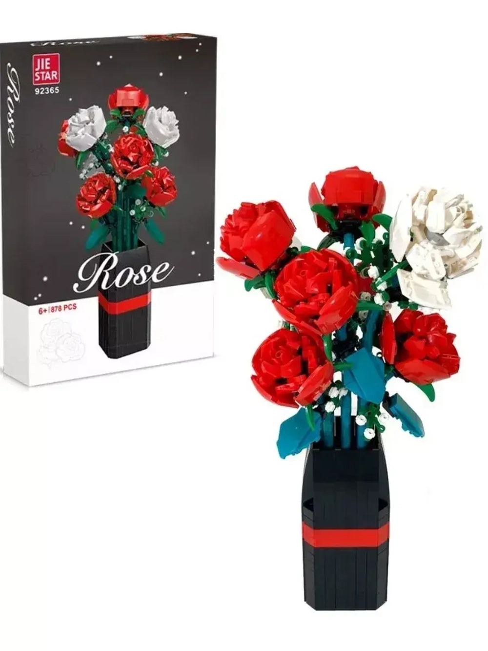 Конструктор Букет роз в вазе 878 деталей