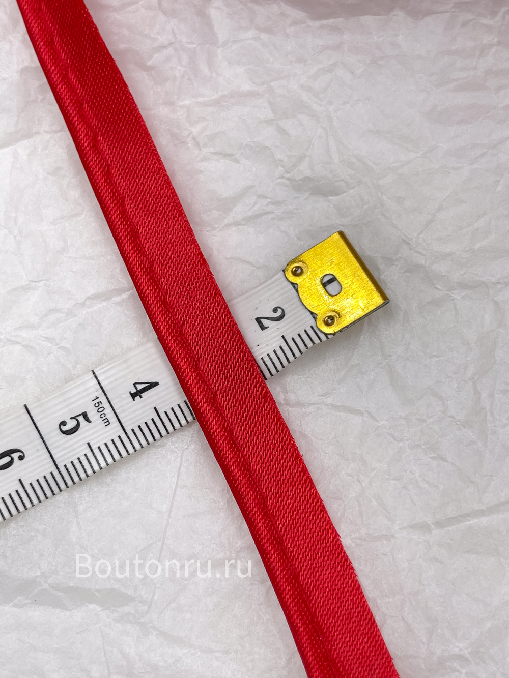 Кант декоративный 1 см красный атласный