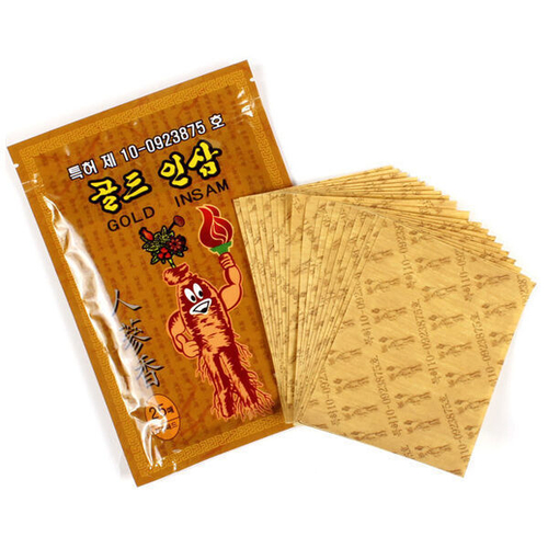 Косметический разогревающий обезболивающий пластырь с женьшенем Himena Gold Insam Pad, 25шт