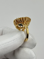 Кольцо с коричневым кабошоном