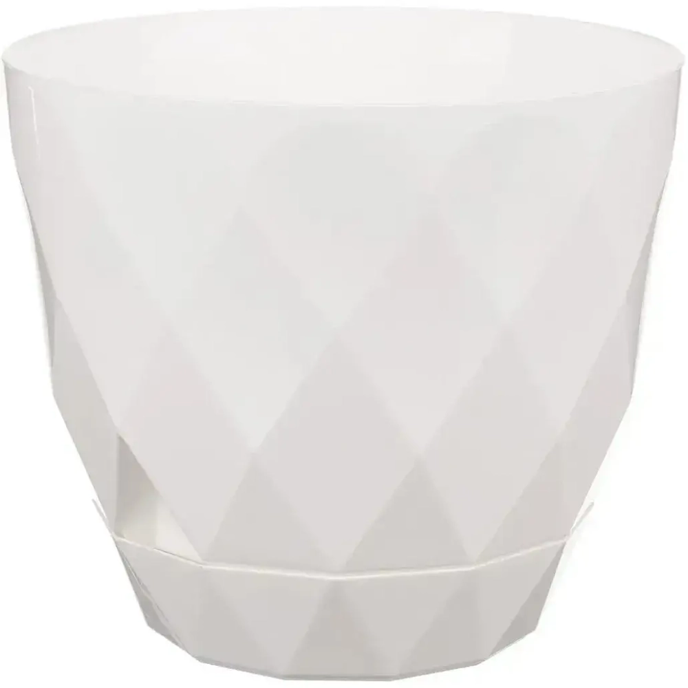 Горшок для цветов Laurel D220 мм, 4.5 л с поддоном (белый)