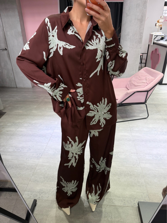 Шелковый костюм Coral Bay шоколад