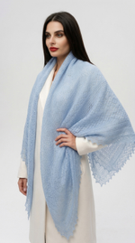 Платок пуховый П3-130-04 голубой