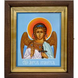Ангел-Хранитель. Рукописная икона в киоте.