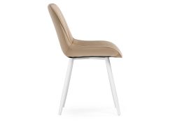 Стул на металлокаркасе Седа велюр бежевый / белый