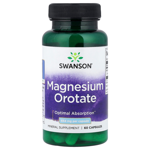 Swanson Vitamins, Оротат магния, 654 мг, 60 капсул