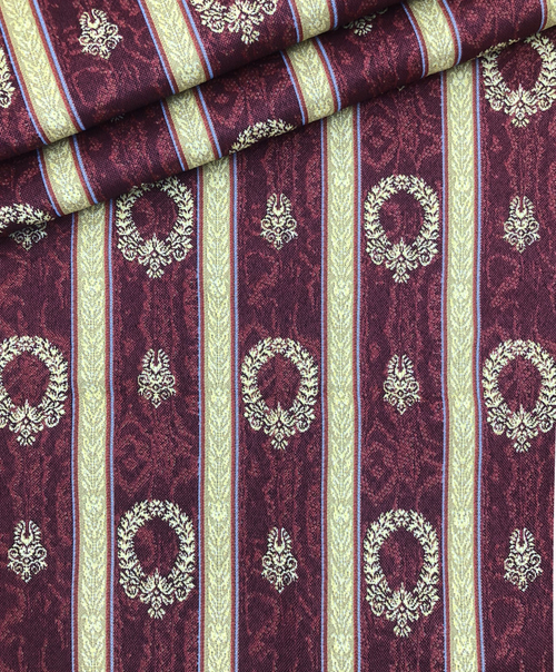 Гобеленовая ткань Королевский муар бордо ширина 150 см