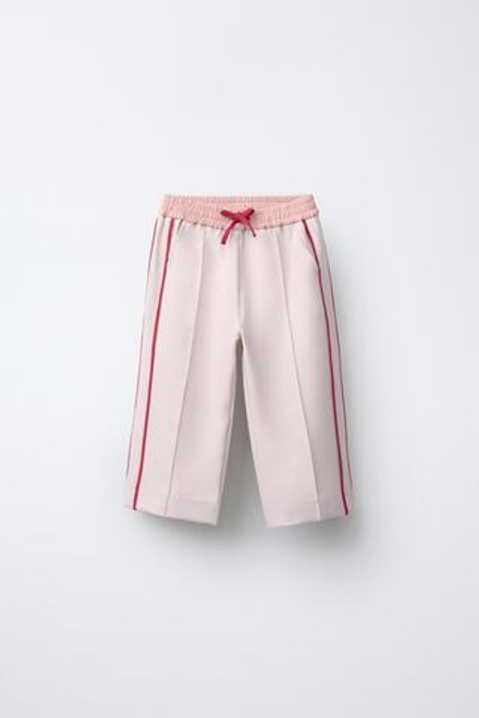 ZARA ПРЯМЫЕ СПОРТИВНЫЕ БРЮКИ, ЭКРЮ