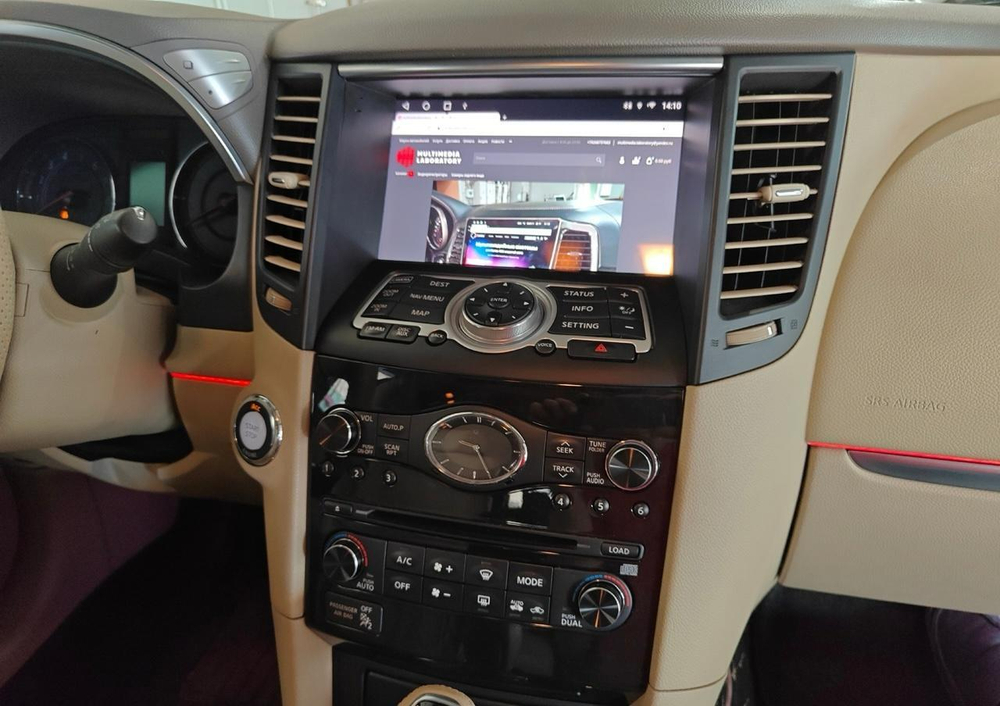 Магнитола для Infiniti FX35, FX37, FX50, FX30D S51 2008-2012, QX70 S51 2013-2018 (рамка тип 2 черная матовая) - Teyes CC3L монитор 9" IPS на Android 10, 8-ядер, CarPlay, 4G SIM-слот