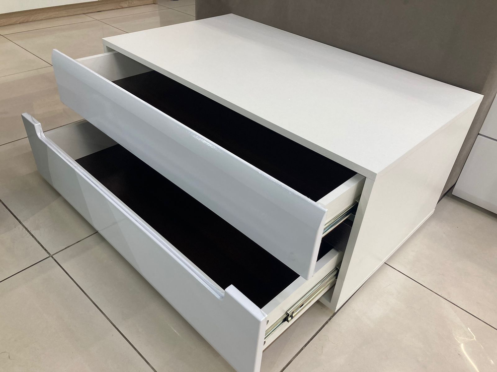 Приставка к тумбе ТВ Стокгольм белый/белый глянец