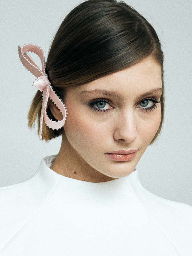 Бант "Стрекоза" розовый с декором