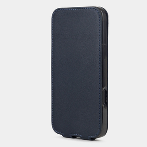 Кожаный чехол для iPhone 16 Pro Max, теленок синего цвета