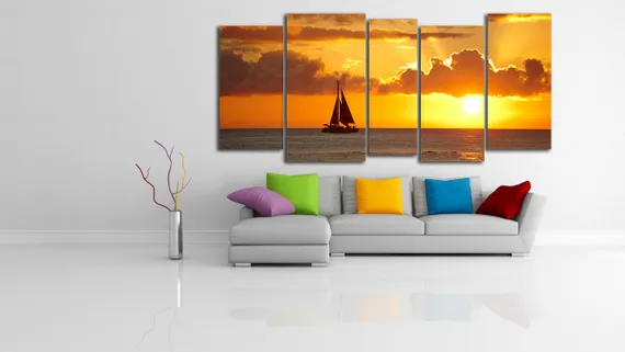 Модульная картина "Острые грани заката"