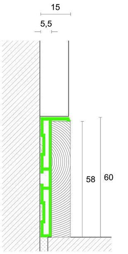 Плинтус алюминиевый анодированный/Ral/Tikkurila под гипсокартон для Мдф/алюминиевой вставки 60х15 мм – 2.5 м