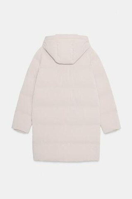 ZARA ПОЛУДЛИННЫЙ ВЕТРОЗАЩИТНЫЙ АНОРАК ИЗ ПРОРЕЗИНЕННОЙ ТКАНИ, ЭКРЮ