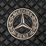 Ковры MERCEDES MP4 ровный пол (экокожа, черный, бежевый кант, бежевая вышивка)