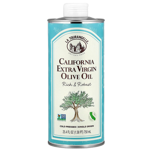 La Tourangelle, нерафинированное оливковое масло высшего качества от California, насыщенное и крепкое, 750 мл (25,4 жидк. унции)