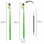 Ручка фигурная шариковая ЮНЛАНДИЯ "Авокадо", мягкий силиконовый корпус, СИНЯЯ, пишущий узел 0,7 мм, 143794