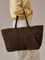 Замшевая сумка шоппер Texas DBR 31390 кофе