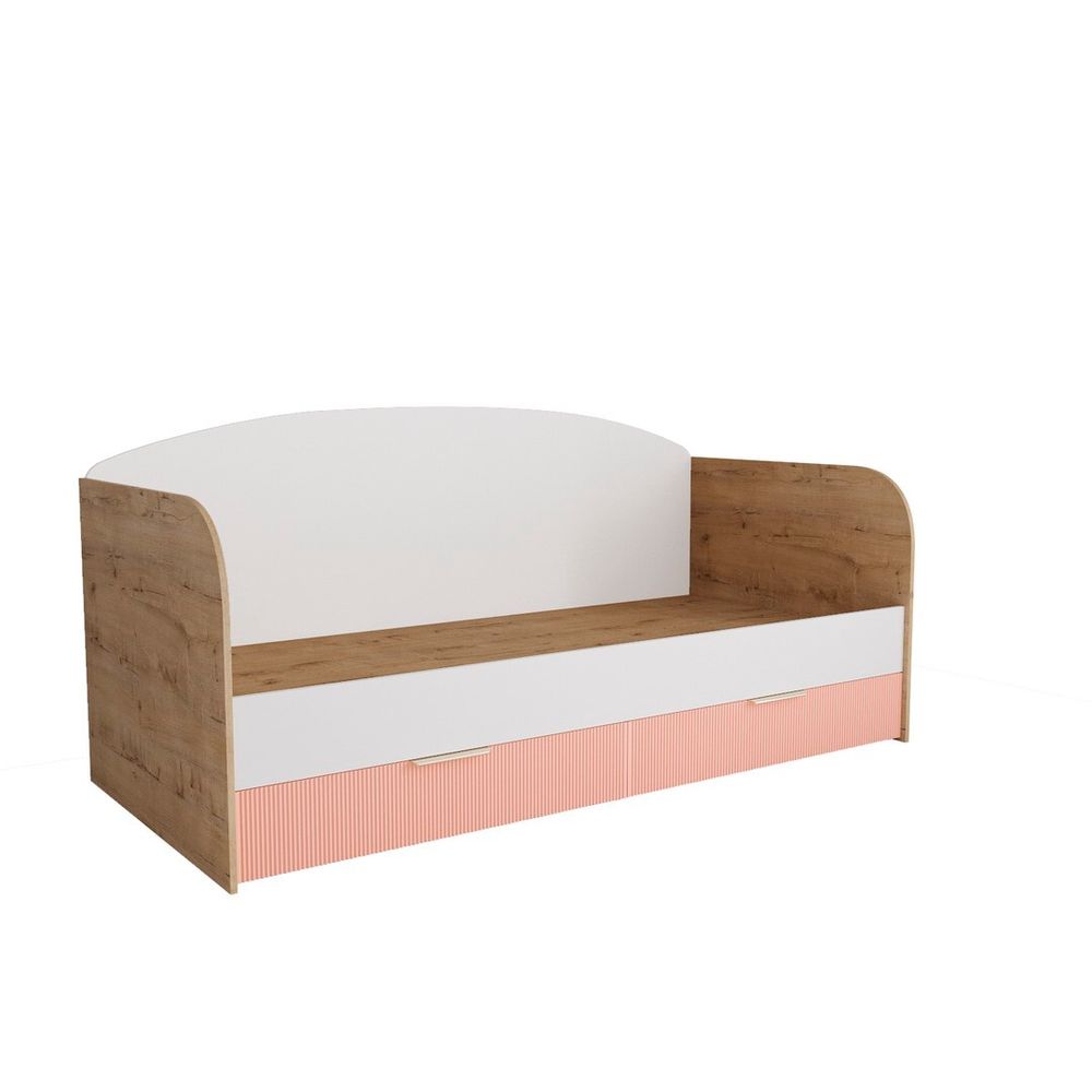 Кровать с ящиками Лавис ДКД 2000.1 (Дуб бунратти/Персик софт)